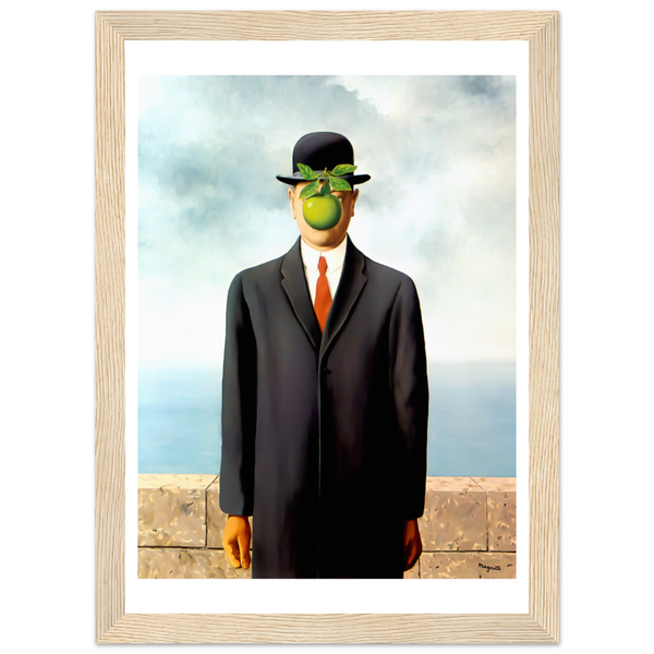 Rene Magritte The Son of Man 1964 Artwork Poster - Matte / 8 x 12″ (21 29.7cm) Wood