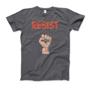Resist - Raised Fist with Distressed Design T-Shirt - Men (Unisex) / Charcoal / S - T-Shirt