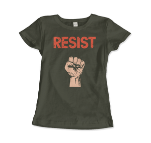 Resist - Raised Fist with Distressed Design T-Shirt - Women (Fitted) / Military Green / S - T-Shirt