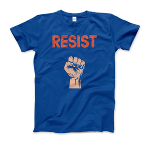 Resist - Raised Fist with Distressed Design T-Shirt - Men (Unisex) / Royal Blue / S - T-Shirt