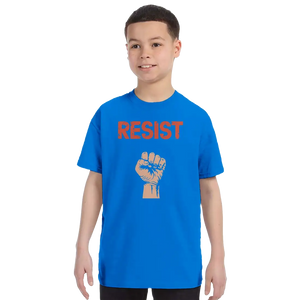 Resist - Raised Fist with Distressed Design T-Shirt - Youth / Royal Blue / S - T-Shirt