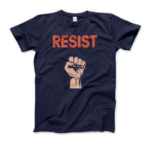 Resist - Raised Fist with Distressed Design T-Shirt - Men (Unisex) / Navy / S - T-Shirt