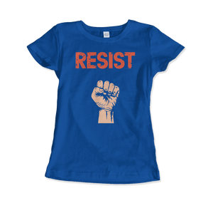 Resist - Raised Fist with Distressed Design T-Shirt - Women (Fitted) / Royal Blue / S - T-Shirt