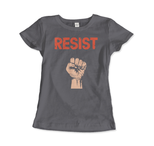 Resist - Raised Fist with Distressed Design T-Shirt - Women (Fitted) / Charcoal / S - T-Shirt