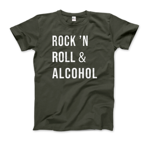 Rock’n Roll & Alcohol T-Shirt - Men (Unisex) / Military Green / S - T-Shirt