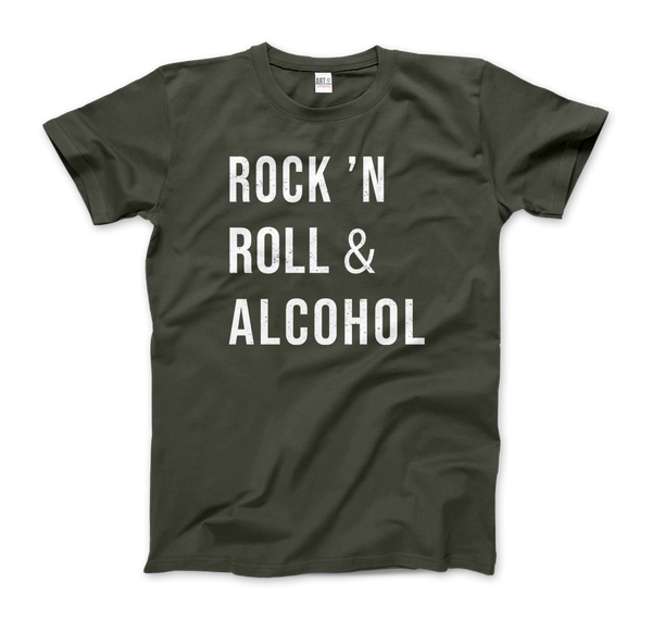 Rock’n Roll & Alcohol T-Shirt - Men (Unisex) / Military Green / S - T-Shirt