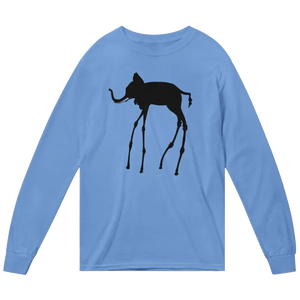 Salvador Dali Elephant Sketch Long Sleeve Shit - Light Blue / Small - Long Sleeve Shirt
