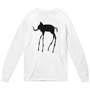 Salvador Dali Elephant Sketch Long Sleeve Shit - White / Small - Long Sleeve Shirt