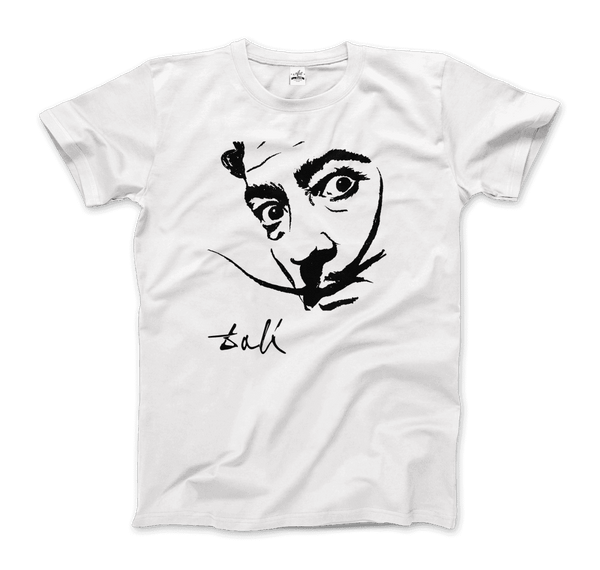 Salvador Dali Portrait Sketch Artwork T-Shirt - Men / White / S - T-Shirt