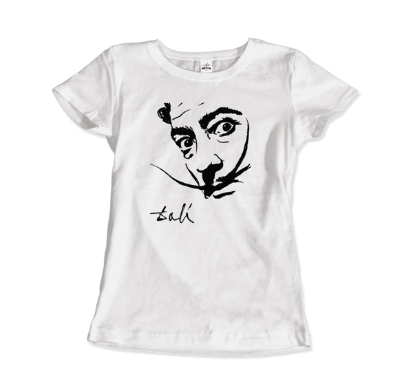 Salvador Dali Portrait Sketch Artwork T-Shirt - Women / White / S - T-Shirt