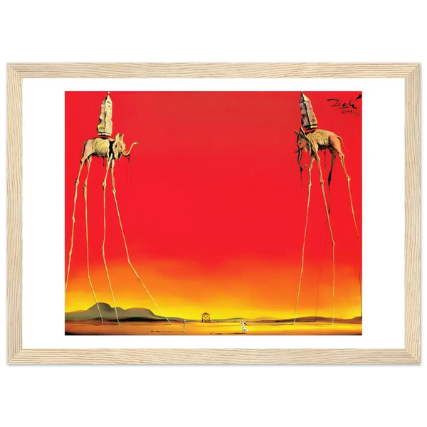 Salvador Dali The Elephants Artwork Poster - Matte / 8 x 12″ (21 x 29.7cm) / Wood - Poster