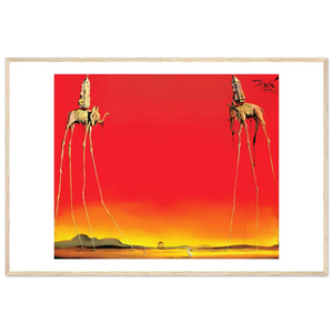 Salvador Dali The Elephants Artwork Poster - Matte / 24 x 36″ (60 x 90cm) / Wood - Poster
