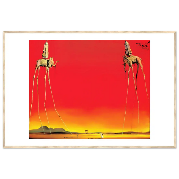 Salvador Dali The Elephants Artwork Poster - Matte / 24 x 36″ (60 x 90cm) / Wood - Poster