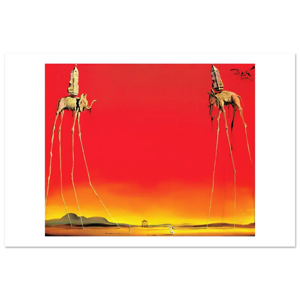 Salvador Dali The Elephants Artwork Poster - Matte / 8 x 12″ (21 x 29.7cm) / None - Poster