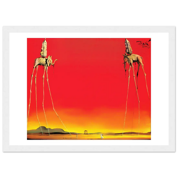 Salvador Dali The Elephants Artwork Poster - Matte / 8 x 12″ (21 x 29.7cm) / White - Poster