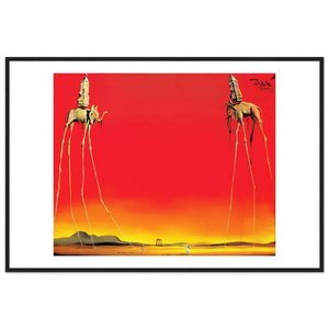 Salvador Dali The Elephants Artwork Poster - Matte / 24 x 36″ (60 x 90cm) / Black - Poster