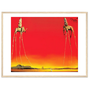 Salvador Dali The Elephants Artwork Poster - Matte / 18 x 24″ (45 x 60cm) / Wood - Poster