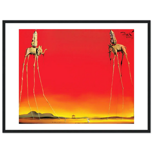 Salvador Dali The Elephants Artwork Poster - Matte / 18 x 24″ (45 x 60cm) / Black - Poster