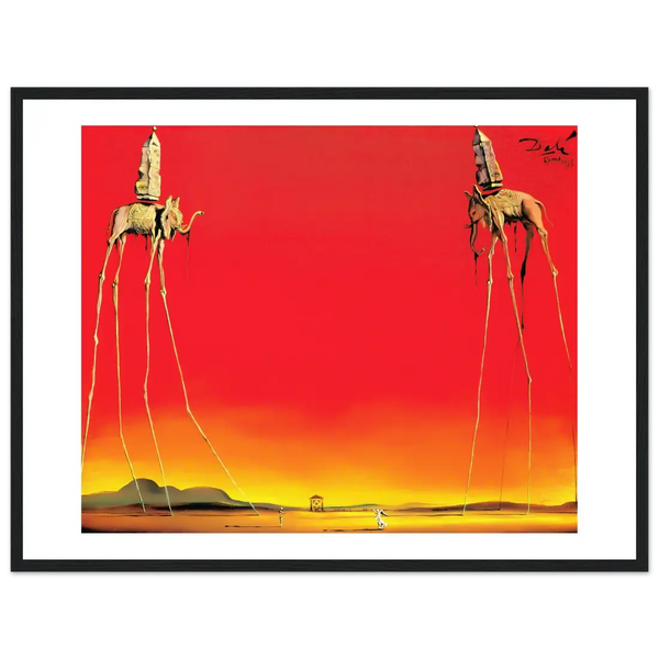 Salvador Dali The Elephants Artwork Poster - Matte / 18 x 24″ (45 x 60cm) / Black - Poster