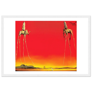 Salvador Dali The Elephants Artwork Poster - Matte / 12 x 18″ (30 x 45cm) / White - Poster