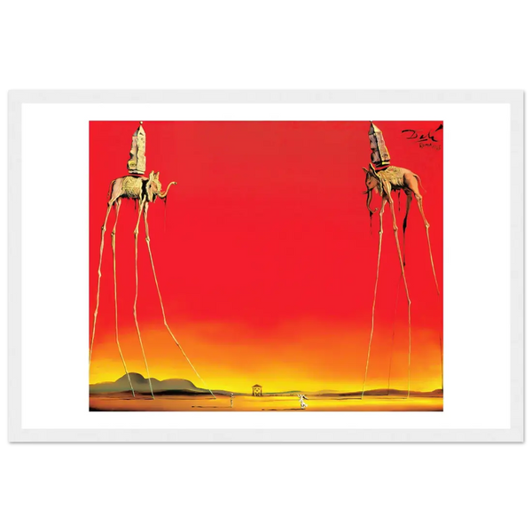 Salvador Dali The Elephants Artwork Poster - Matte / 12 x 18″ (30 x 45cm) / White - Poster