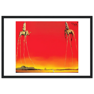Salvador Dali The Elephants Artwork Poster - Matte / 12 x 18″ (30 x 45cm) / Black - Poster