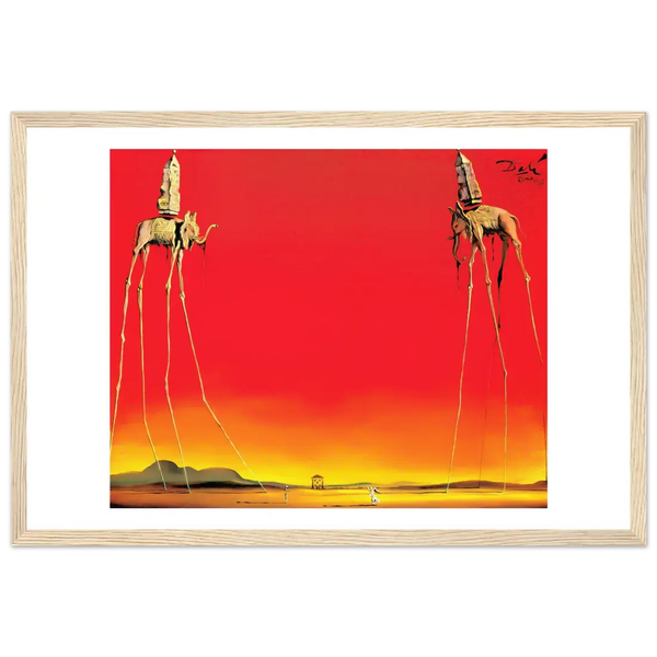 Salvador Dali The Elephants Artwork Poster - Matte / 12 x 18″ (30 x 45cm) / Wood - Poster