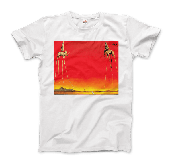 Salvador Dali The Elephants Artwork T-Shirt - Men / White / S - T-Shirt