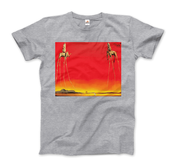 Salvador Dali The Elephants Artwork T-Shirt - Men / Heather Grey / S - T-Shirt