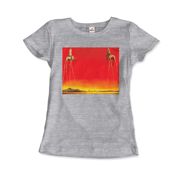Salvador Dali The Elephants Artwork T-Shirt - Women / Heather Grey / S - T-Shirt