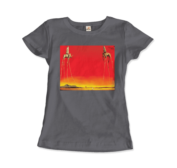 Salvador Dali The Elephants Artwork T-Shirt - Women / Charcoal / S - T-Shirt