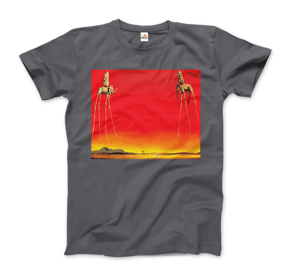 Salvador Dali The Elephants Artwork T-Shirt - Men / Charcoal / S - T-Shirt