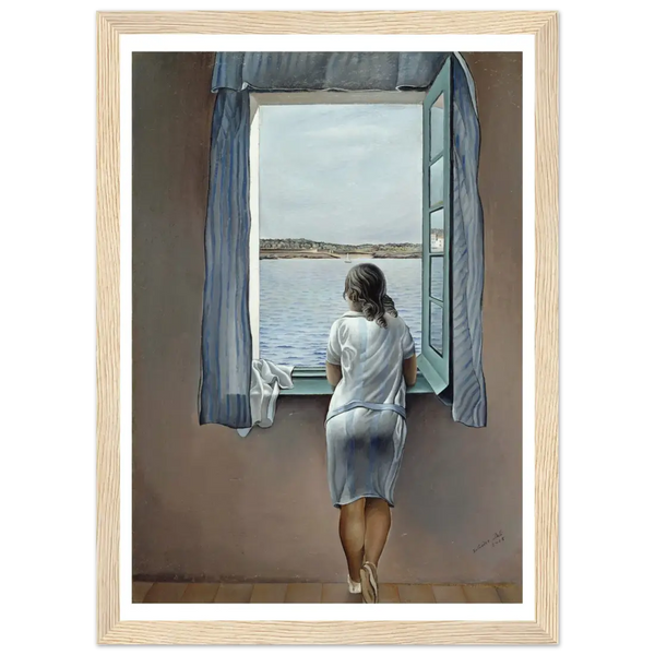 Salvador Dali Young Woman at a Window Artwork Poster - Matte / 8 x 12″ (21 x 29.7cm) / Wood - Poster