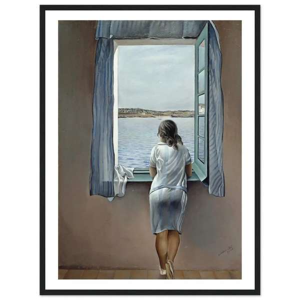 Salvador Dali Young Woman at a Window Artwork Poster - Matte / 18 x 24″ (45 x 60cm) / Black - Poster