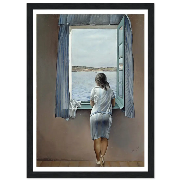 Salvador Dali Young Woman at a Window Artwork Poster - Matte / 8 x 12″ (21 x 29.7cm) / Black - Poster