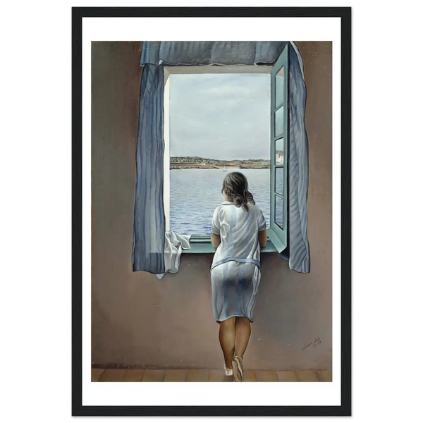 Salvador Dali Young Woman at a Window Artwork Poster - Matte / 12 x 18″ (30 x 45cm) / Black - Poster