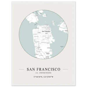 San Francisco United States - Minimalist Map Poster - Matte / 18 x 24″ (45 x 60cm) / White - Poster