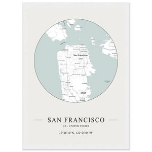 San Francisco United States - Minimalist Map Poster - Matte / 8 x 12″ (21 x 29.7cm) / White - Poster
