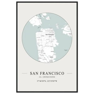 San Francisco United States - Minimalist Map Poster - Matte / 24 x 36″ (60 x 90cm) / Black - Poster