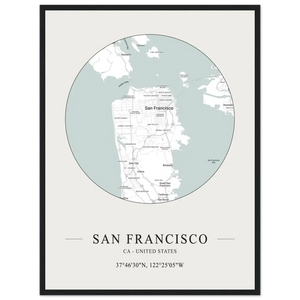 San Francisco United States - Minimalist Map Poster - Matte / 18 x 24″ (45 x 60cm) / Black - Poster