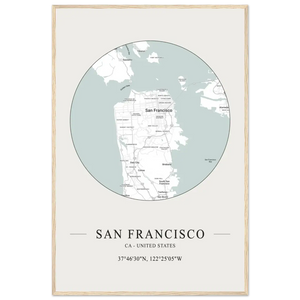 San Francisco United States - Minimalist Map Poster - Matte / 24 x 36″ (60 x 90cm) / Wood - Poster