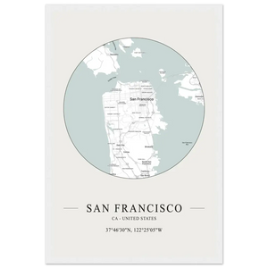 San Francisco United States - Minimalist Map Poster - Matte / 12 x 18″ (30 x 45cm) / White - Poster
