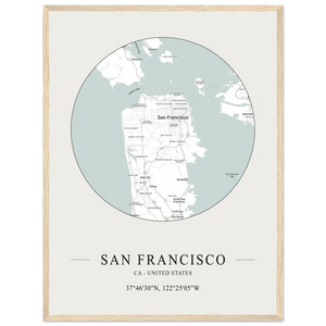 San Francisco United States - Minimalist Map Poster - Matte / 18 x 24″ (45 x 60cm) / Wood - Poster