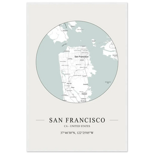 San Francisco United States - Minimalist Map Poster - Matte / 24 x 36″ (60 x 90cm) / White - Poster