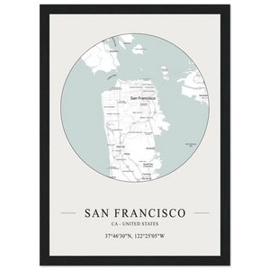 San Francisco United States - Minimalist Map Poster - Matte / 8 x 12″ (21 x 29.7cm) / Black - Poster