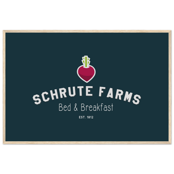 Schrute Farms Bed & Breakfast Poster - Matte / 24 x 36″ (60 90cm) Wood