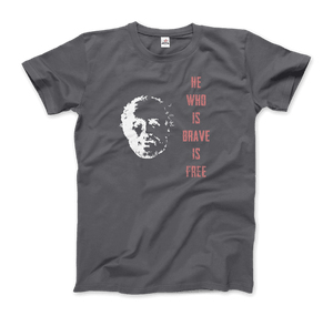 Seneca Famous Stoic Quote- He Who is Brave is Free - T-Shirt - Art-O-Rama Shop