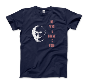 Seneca Famous Stoic Quote- He Who is Brave is Free - T-Shirt - Art-O-Rama Shop
