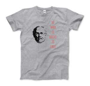 Berühmtes stoisches Zitat von Seneca - Wer mutig ist, ist frei - T-Shirt