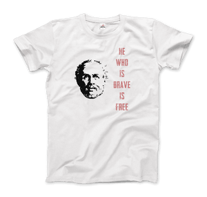 Berühmtes stoisches Zitat von Seneca - Wer mutig ist, ist frei - T-Shirt